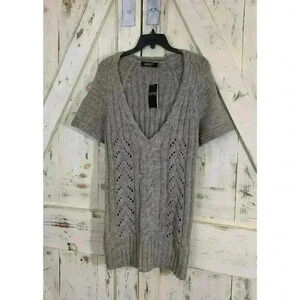 Lauren Ralph Lauren‎ Women V Neck Cable Knit Sweater Mini Size L New